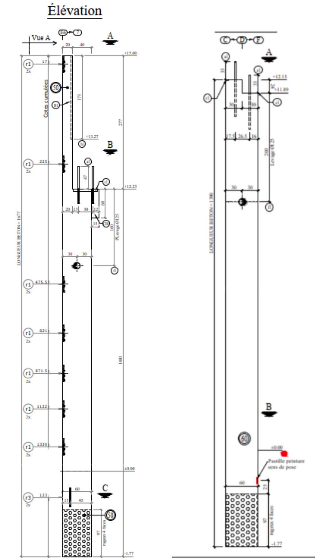 Bản vẽ COF 2D (Cột biên – Cột giữa)