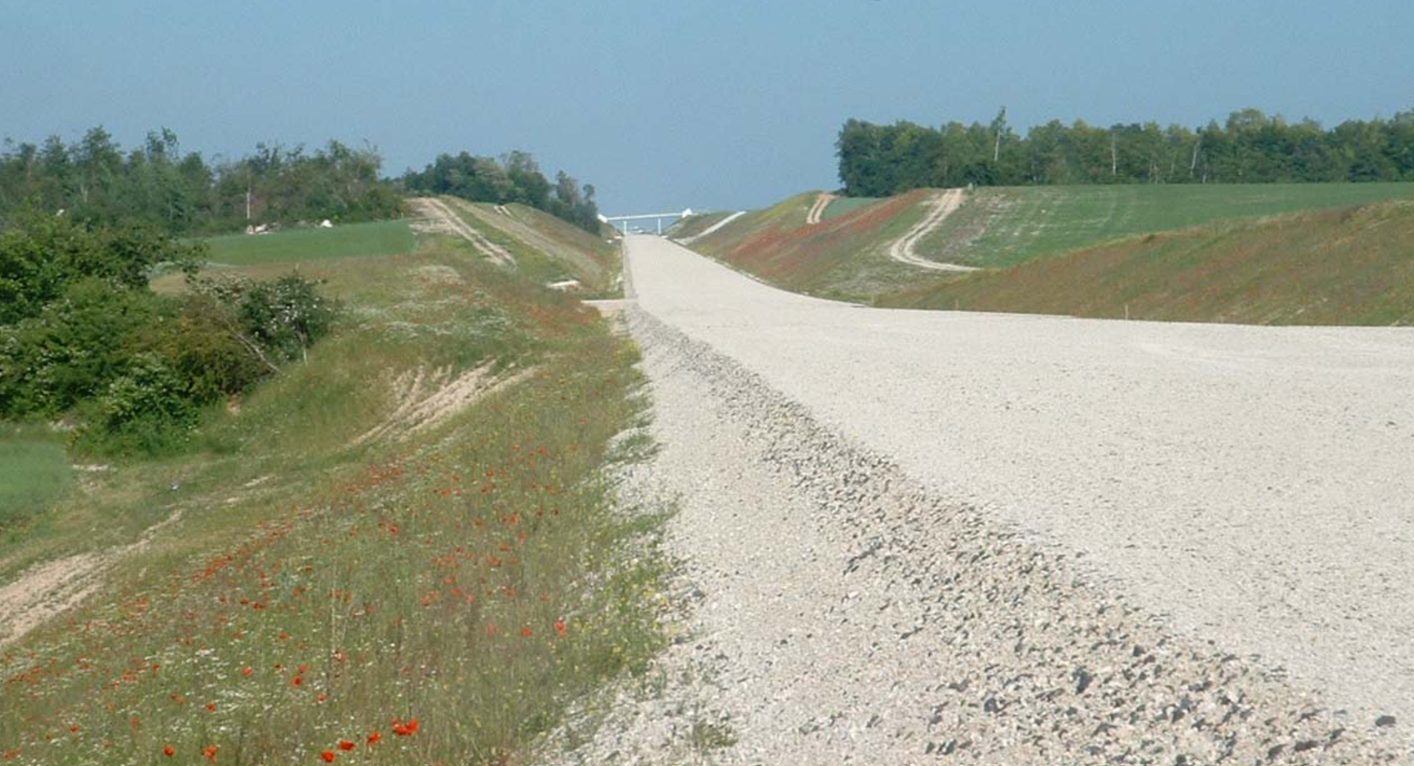 HSR subgrade after construction of embankment and capping layer.