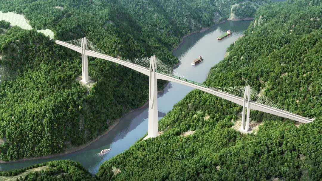 Xiangjiang Railway Cable-Stayed Bridge in China.